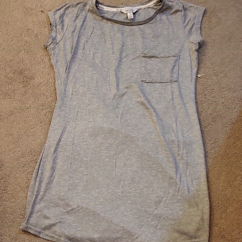Gray Short Sleeve T-Shirt Dress